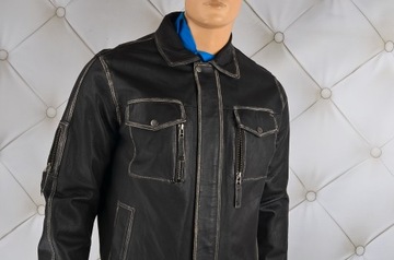 680 POSTARZANA KURTKA SZWEDKA SKÓRA NATURAL 52/XL