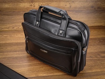 Мужская сумка, портфель, портфель, для ноутбука, для документов, черная