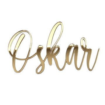 Золотое имя на торте, украшение с именем сбоку торта, ИМЯ, золотое зеркало