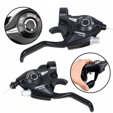 КОМПЛЕКТ ВЕЛОСИПЕДНОГО ПЕРЕКЛЮЧАТЕЛЯ С ЛЕВЫМ ПРАВЫМ ТОРМОЗНЫМ РЫЧАГОМ 3X7, 21 СКОРОСТЬ