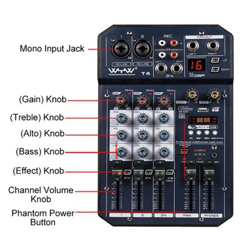 T6 Portable 6-Channel Sound Card Mixing Console