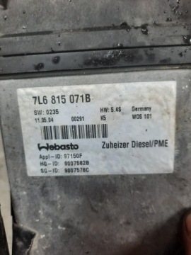 ОТОПИТЕЛЬ WEBASTO 7L6815071B VW TOUAREG 1 ДИЗЕЛЬ