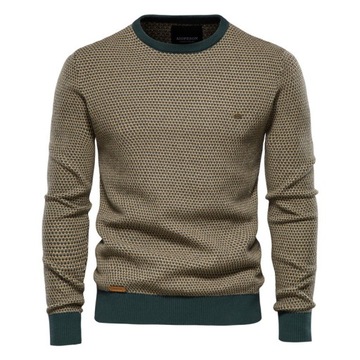 Sweter męski elegancki klasyczny norweski wzór