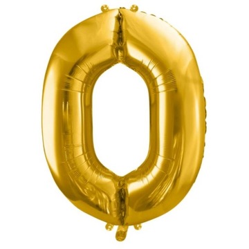BALON CYFRA ZŁOTA NUMER FOLIOWY URODZINY ZERO 0 ROCZNICA XXL 71 CM ZŁOTO