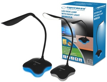 ESPERANZA LAMPKA LED BIURKOWA 3 POZIOMY JASNOŚCI NA BATERIE LUB KABEL