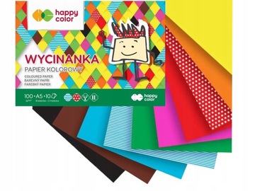 HAPPY COLOR Wycinanka PAPIER KOLOROWY A5 10 Kolor