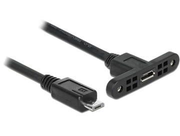 DeLOCK 85245 kabel USB 0,25 m USB 2.0 Micro-USB B Czarny
