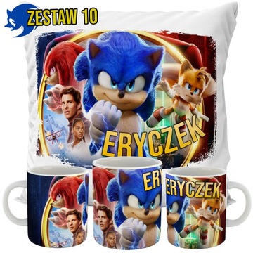 НАБОР КРУЖКА + ПОДУШКА SONIC THE HEDGEHOG + ИМЕННОЙ ПОДАРОК