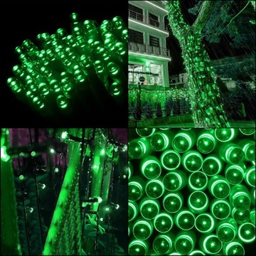 LAMPKI 100LED CHOINKĘ PRĄD GIRLANDA ŚWIETLNA ZIELONE ZEW/WEW CHOINKOWE