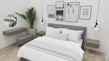 Toaletka wisząca ELEGANCE konsola BIAŁA ryfle 100cm szuflady tip-on biurko