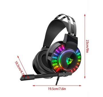 ИГРОВЫЕ НАУШНИКИ ДЛЯ ГЕЙМЕРОВ С НАКЛАДНЫМ МИКРОФОНОМ PC LED RGB УДОБНЫЕ