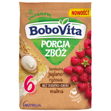 Bobovita bezmleczna Porcja jag-ryż malina 170g