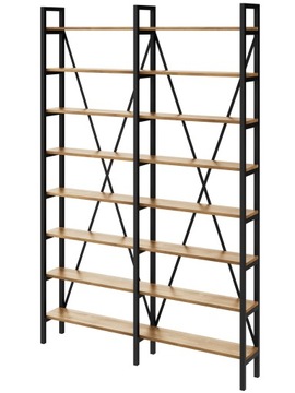 Regał Loft industrialny na książki dąb D8-40 200cm