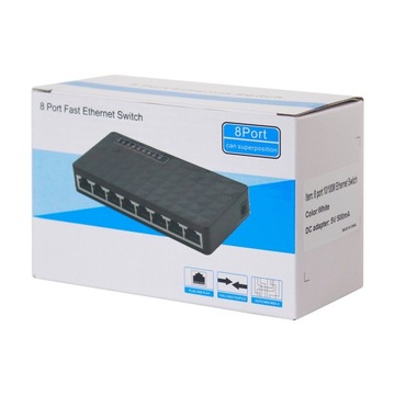 Switch splitter przełącznik 8 portowy LAN Ethernet RJ45 10/100M 100Mb/s