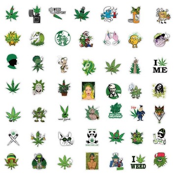 Наклейки Green Weed на велосипедную бутылку, чехол для телефона для ноутбука, 100 шт.