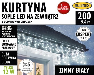 BULINEX Kurtyna sople LED 200L biały zimny
