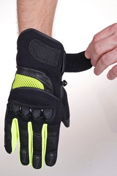 RĘKAWICE MOTOCYKLOWE LETNIE HUSAR GRIZZLY fluo