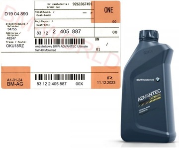 Nowy oryginalny OE BMW olej silnikowy BMW ADVANTEC Ultimate 5W-40 Motorrad