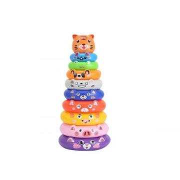 PIRAMIDKA SORTER UKŁADANKA EDUKACYJNA ZWIERZĘTA 28,5 CM 10 ELEMENTÓW