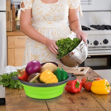 СКЛАДНОЙ СИЛИКОНОВЫЙ ДУРШРУГ СИЛЬКОВЫЙ ДУРШЛАД СИТНО-КАПЕЛЬНИК С РУЧКАМИ