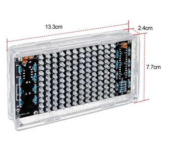 Spektrum dźwięku 12 x11 LED Obudowa Plexi DIY KIT