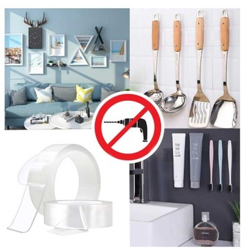 TAŚMA MONTAŻOWA DWUSTRONNA MOCUJĄCA MOCNA BEZBARWNA NANO 3cm x 5m