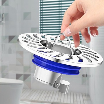 Самозакрывающийся, устойчивый к запахам трап, металлический, для кухни, серебристый.