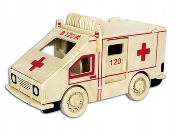 Samochód ambulans składanka drewniana G-P297