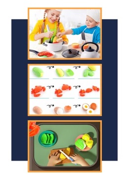 КУХОННЫЙ КОМПЛЕКТ ДЕТСКАЯ МАГАЗИНКА ДЛЯ НАРЕЗКИ ФРУКТОВ ОВОЩЕЙ С КОРЗИНОЙ на липучке