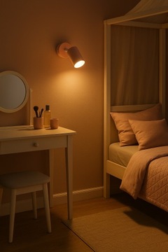 Lampa Ścienna Kinkiet Plafon Tuba Metal SPOT LED GU10 Róż Ruchoma Halogen