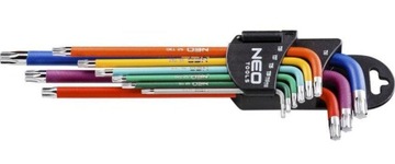 KLUCZE IMBUSOWE TORX DŁUGIE 9 SZTUK NEO 09-518