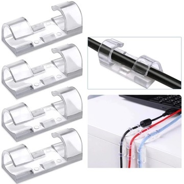 10x КАБЕЛЬНЫЙ ОРГАНИЗАТОР ЗАЖИМ-ДЕРЖАТЕЛЬ САМОКЛЕЯЩИЙСЯ КРЮЧОК