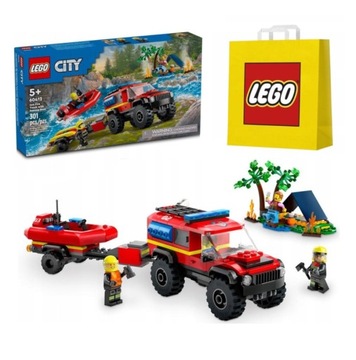 KLOCKI LEGO | CITY 60412 TERENOWY WÓZ STRAŻACKI Z ŁODZIĄ RATUNKOWĄ + TORBA