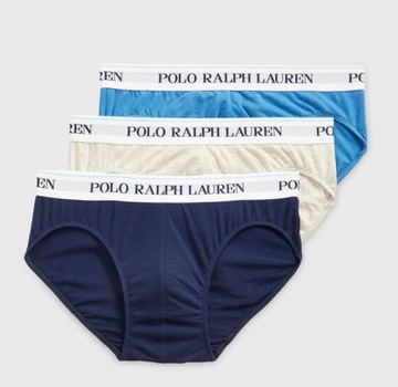 Męskie slipy majtki bielizna Polo Ralph Lauren 3Pak Oryginalne L