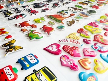МОТИВАЦИОННЫЕ ВЫПУКЛЫЕ НАКЛЕЙКИ ДЛЯ ДЕТЕЙ 1100 ШТ. 50 НАБОРОВ ИГРУШЕК
