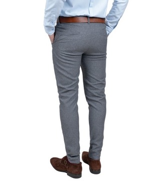 Мужские строгие брюки однотонные SLIM - СЕРЫЙ - 30