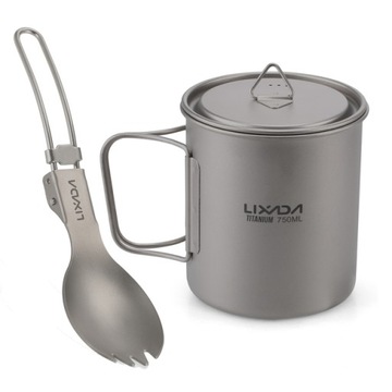 750 ml z zestawem garnków Spork Lixada Ti 300-750