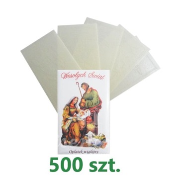 OPŁATKI WIGILIJNE 5 DUŻYCH + KOPERTA + FOLIA (5D) 500 kompletów