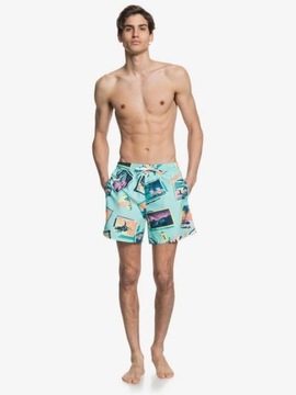 QUIKSILVER MIĘTOWE SZORTY KĄPIELOWE PRINT (M)