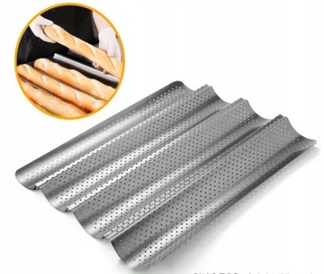 FORMA BLACHA DO PIECZENIA BAGIETEK METALOWA 4 SZT
