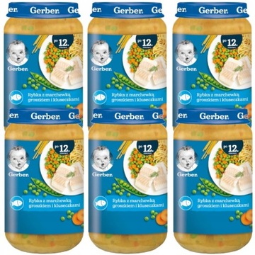 Obiadek Gerber Rybka z warzywami i kluseczkami po 12. miesiącu 250 g x 6