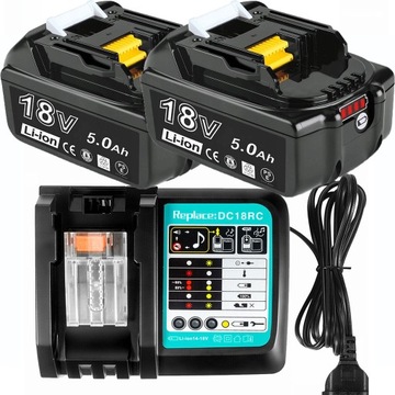 BATERIA DO MAKITA NARZĘDZIE 18V 5AH 2SZT WYSOKA JAKOŚĆ + ŁADOWARKA