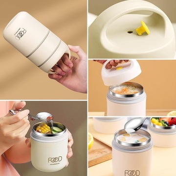 TERMOS OBIADOWY DLA DZIECI DO SZKOŁY NA ŻYWNOŚĆ JEDZENIE ZUPĘ 680ML STALOWY