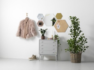 RÓŻANA heksagonalna TABLICA MAGNETYCZNA 21x24 NAGA