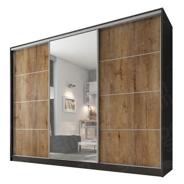 Szafa DMSM 250 1LUSTRO LEFKAS CZARNY 2SZUFL SZPROS