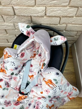 otulacz do fotelika bawełna velvet 5punktowe pasy