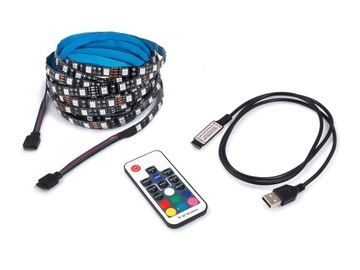 TAŚMA LED RGB 5V IP20 PILOT USB OŚWIETLENIE TV 5M