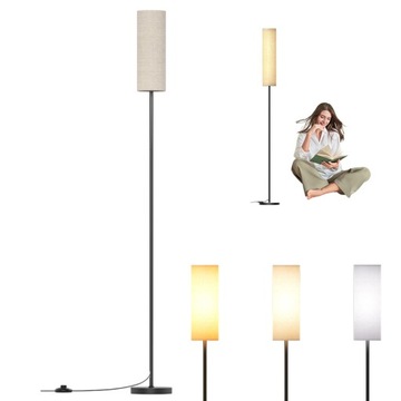 СОВРЕМЕННЫЙ ТОРШЕР, ЛЬНЯНОЙ АВАТОР С ЛАМПОЧКОЙ E27, 164 СМ