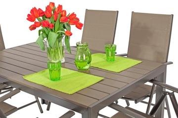 Складная алюминиевая садовая мебель МОДЕНА Стол и 6 стульев - Коричневый