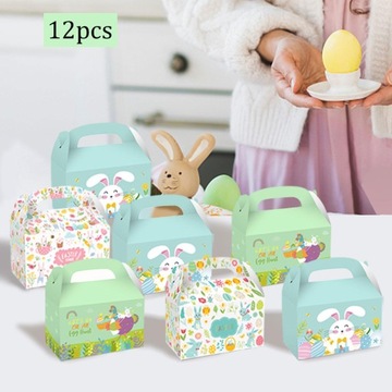 12 коробок для яиц с кроликами для пасхальных угощений. Симпатичные коробки для яиц с кроликами, стиль Happy 4.